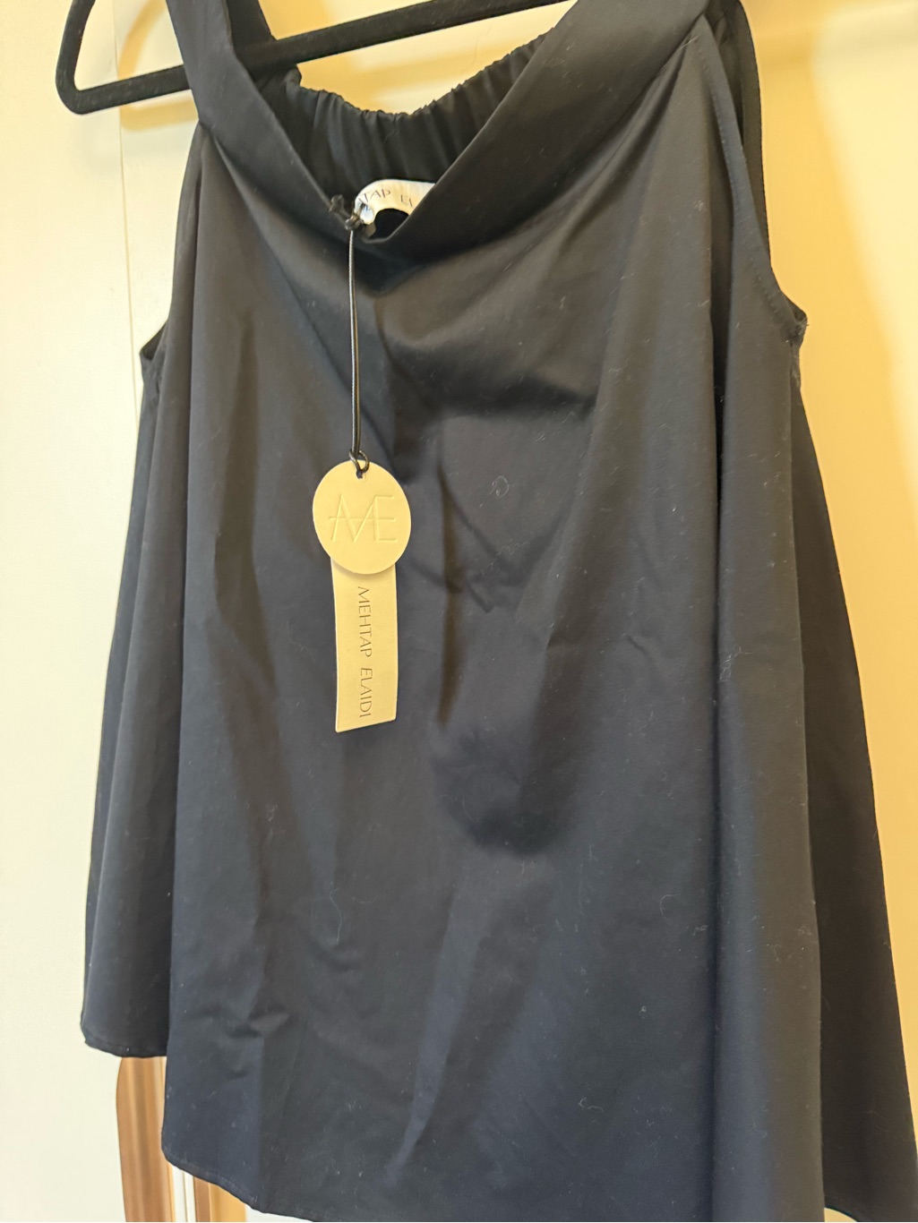 Mehtap Elaidi Black Cowl Neck Swing Tank Top Size 38 Nwt — image 5 of 6
